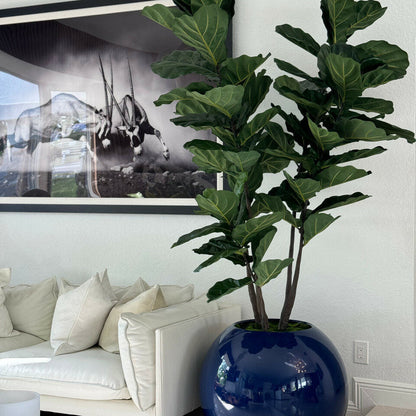 30″ Blaue Globusvase mit Geigen-Feige